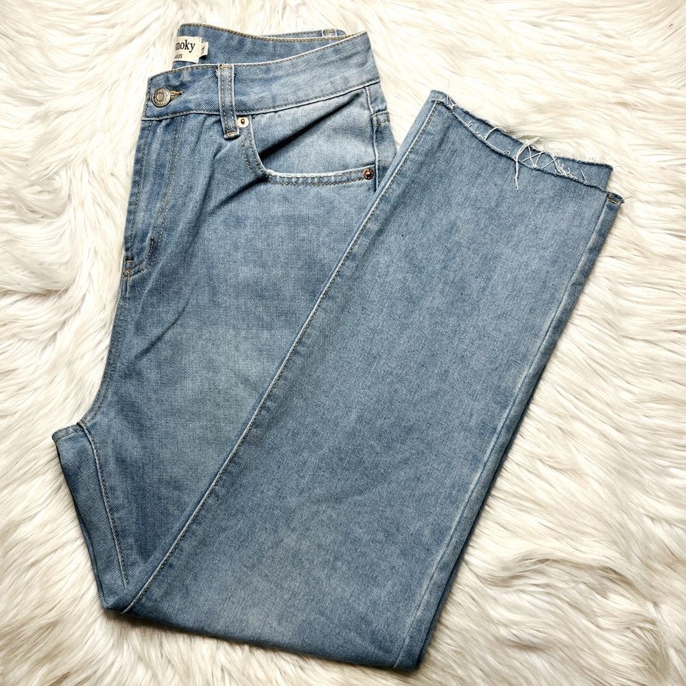 Great Smoky High Waisted Straight Leg Jeans Light Wash Size 11
